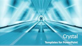  Presentation with moving - Audience pleasing presentation theme consisting of abstract background of moving escalator backdrop and a teal colored foreground