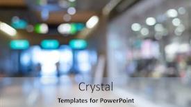  Presentation with mall - Slide deck with abstract-background-of-shopping-mall background and a light blue colored foreground