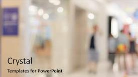  Presentation with abstract business - Cool new PPT theme with abstract background of shopping mall backdrop and a soft green colored foreground