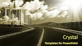  Presentation with abstract - PPT theme with abstract background of the road background and a  colored foreground