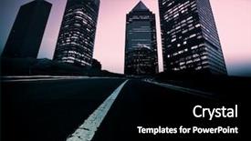  Presentation with future city - Slide deck featuring abstract background of the road background and a black colored foreground