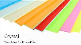  Presentation with bright colorful candy isolated - Slide deck enhanced with andalusian gypsy dresses in a row at spain outdoor market background and a gray colored foreground.