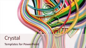  Presentation with plastic - Slides featuring abstract background rainbow curved - color paper plastic paper background and a lemonade colored foreground