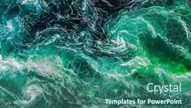  Presentation with water river - Amazing theme having abstract-background-waves-of-water backdrop and a ocean colored foreground