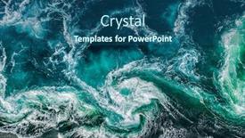  Presentation with high waves - Theme with abstract-background-waves-of-water background and a ocean colored foreground