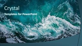  Presentation with high waves - Colorful presentation design enhanced with abstract-background-waves-of-water backdrop and a ocean colored foreground