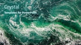  Presentation with high waves - Presentation theme featuring abstract-background-waves-of-water background and a ocean colored foreground