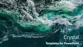  Presentation with high waves - Beautiful presentation featuring abstract-background-waves-of-water backdrop and a ocean colored foreground