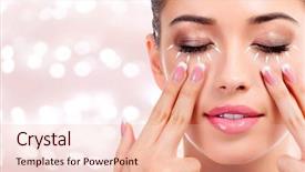  Presentation with face massage spa skin - Amazing slide deck having abstract background with blurred light backdrop and a lemonade colored foreground