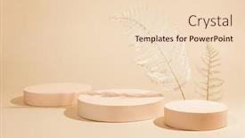  Presentation with cylinder - Beautiful presentation design featuring abstract-background-with-geometric-podiums backdrop and a lemonade colored foreground