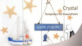  Presentation with gone fishing - Slide deck with abstract background with gone fishing background and a cream colored foreground