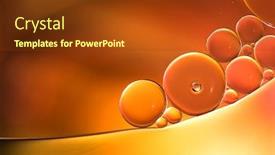  Presentation with oil drops - Presentation design having abstract background with oil drops on water orange macro background and a tawny brown colored foreground