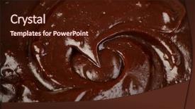  Presentation with hot chocolate - Presentation theme having abstract backrounds - hot chocolate shot background and a  colored foreground