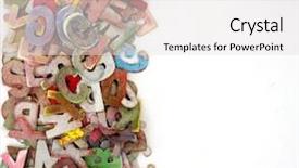  Presentation with old letter sealed envelope - Beautiful PPT theme featuring abstract backrounds - old wooden letters backround image backdrop and a light gray colored foreground