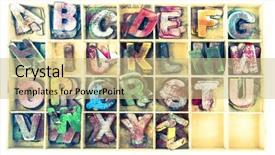  Presentation with old letter sealed envelope - PPT theme enhanced with abstract backrounds - old wooden letters backround image background and a coral colored foreground