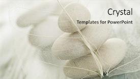  Presentation with stones - Cool new presentation design with abstract beige - spa stones shallow dof backdrop and a sky blue colored foreground