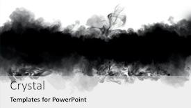  Presentation with abstract wave - Presentation theme with abstract-black-and-white-smoke background and a light gray colored foreground