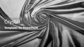  Presentation with abstract swirl - Beautiful PPT theme featuring white swirl silk fabric background backdrop and a gray colored foreground