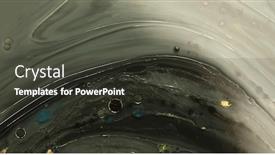  Presentation with abstract water color - Colorful slide deck enhanced with abstract-blot-bubble-horizontal-background backdrop and a dark gray colored foreground