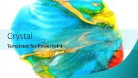  Presentation with abstract blue white - Colorful presentation theme enhanced with abstract-blot-drop-blue-color backdrop and a cyan colored foreground