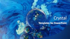  Presentation with blue marble - Theme enhanced with abstract-blue-bubble-and-wave background and a ocean colored foreground