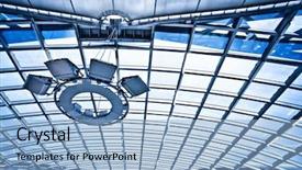  Presentation with lamps - Amazing presentation design having abstract blue ceiling background with lamps backdrop and a light blue colored foreground