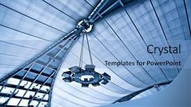  Presentation with lamps - Presentation theme with abstract blue ceiling background with lamps background and a light blue colored foreground