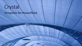  Presentation with lamps - Beautiful presentation theme featuring abstract blue ceiling background backdrop and a  colored foreground