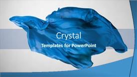  Presentation with blue abstract - Cool new theme with abstract-blue-fabric-in-motion backdrop and a ocean colored foreground