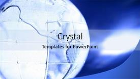  Presentation with abstract blue globe - Audience pleasing presentation theme consisting of abstract blue glass globe water backdrop and a light blue colored foreground