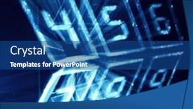  Presentation with blue abstract - Audience pleasing PPT theme consisting of abstract-blue-glowing-cyber-numpad backdrop and a ocean colored foreground
