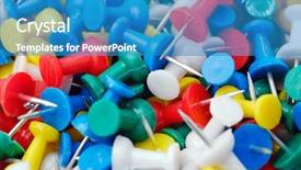  Presentation with colorful - Slides consisting of abstract blue green - colorful pushpins background background and a teal colored foreground