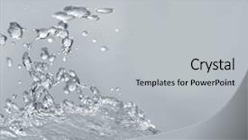  Presentation with splashing - PPT theme with abstract blue grey gray - water splashing background and a light gray colored foreground