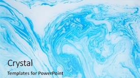  Presentation with blue marble - Theme with abstract blue marble background stains background and a arctic colored foreground