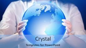  Presentation with abstract blue globe - Presentation design featuring abstract blue planet earth background and a light blue colored foreground