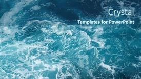  Presentation with abstract blue white - Theme enhanced with abstract-blue-sea-water background and a ocean colored foreground