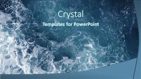  Presentation with abstract blue white - Slide set having abstract-blue-sea-water background and a ocean colored foreground