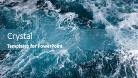  Presentation with sea water - Slide deck with abstract-blue-sea-water background and a teal colored foreground