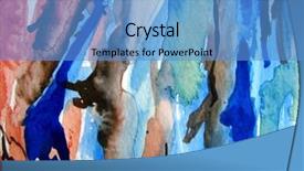  Presentation with abstract watercolor - Colorful slide deck enhanced with abstract blue vertical watercolor background backdrop and a teal colored foreground