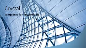  Presentation with interior - Colorful presentation theme enhanced with abstract blue wall interior background backdrop and a light blue colored foreground