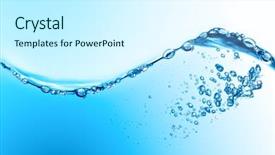  Presentation with blue waves - Audience pleasing slides consisting of abstract blue water background backdrop and a cool aqua colored foreground