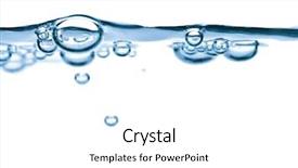  Presentation with ink in water abstract - PPT theme with abstract blue water bubbles background background and a white colored foreground