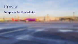  Presentation with blur - Presentation theme enhanced with abstract-blur-airplane-at-airport background and a light blue colored foreground