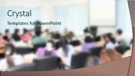  Presentation with abstract business - Audience pleasing slide set consisting of abstract blur business conference and presentation backdrop and a sky blue colored foreground