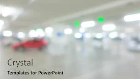  Presentation with car park - Audience pleasing presentation theme consisting of abstract-blur-car-park-background backdrop and a light gray colored foreground