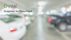 Presentation with car park - Presentation enhanced with abstract blur car park background background and a light gray colored foreground