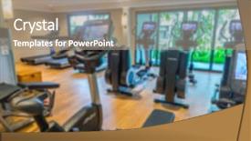  Presentation with blur - Presentation enhanced with abstract blur fitness center background and a  colored foreground