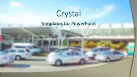  Presentation with garage car - Beautiful PPT theme featuring abstract blur parking garage backdrop and a cool aqua colored foreground