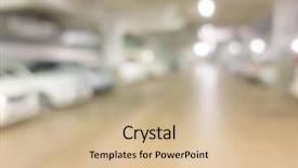  Presentation with blue and yellow abstract - Presentation theme having abstract blur parking garage background and a soft green colored foreground