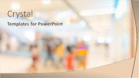  Presentation with blur abstract people people - Colorful presentation theme enhanced with abstract blur people in shopping center backdrop and a lemonade colored foreground